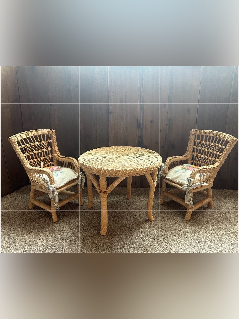 American Girl Samantha’s Wicker Table and Chairs